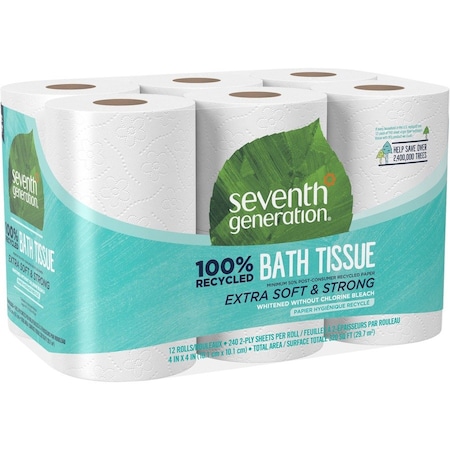 Seventh Generation Bathroom Tissue, Unbleached, 4 PK SEV13733CT
